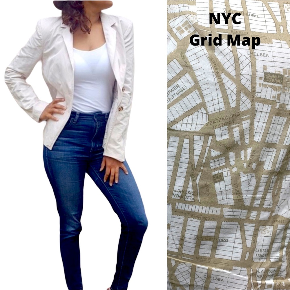 Banana Republic NYC Map Lined Blazer